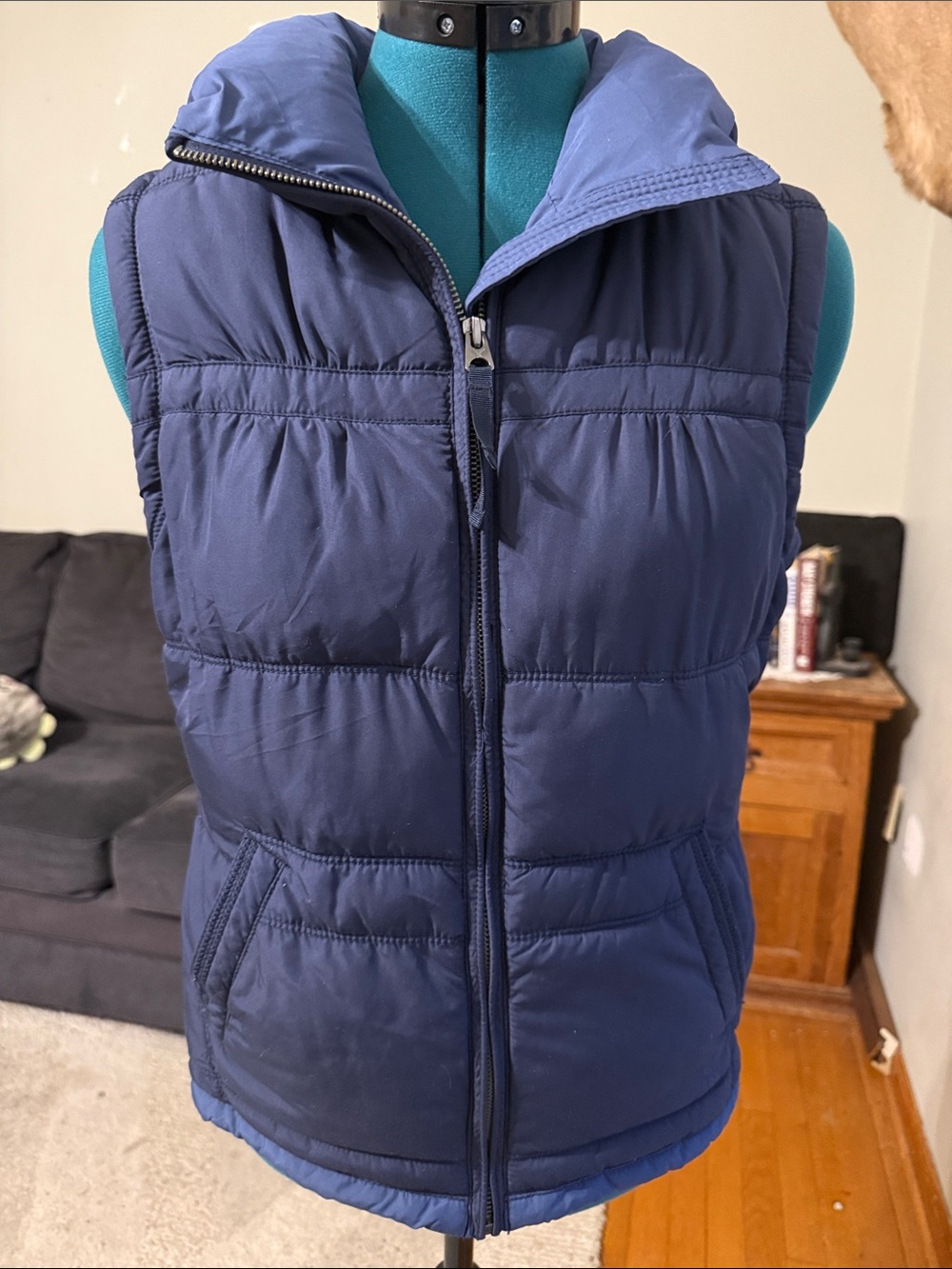Women’s Navy Blue Puffer Vest Jacket